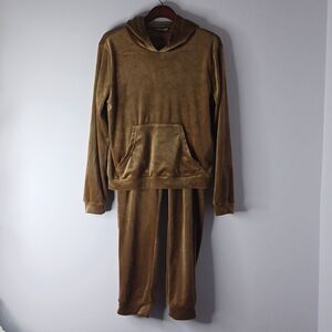 Brown Velour Tracksuit Set